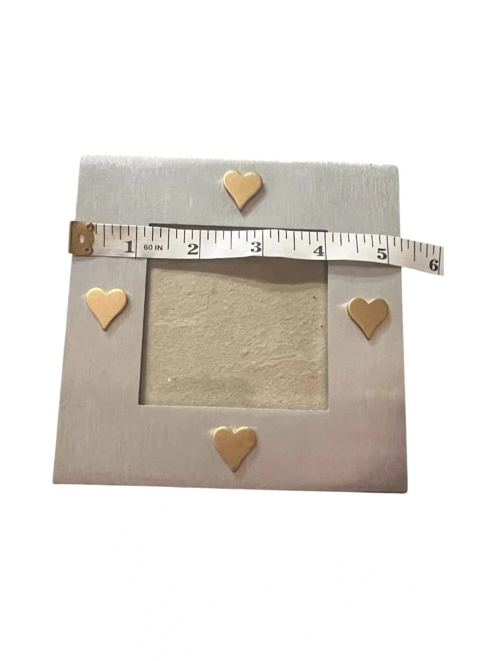Silver and Gold Heart Accent Picture Frame 3x3 Tabletop Frame Home Décor
